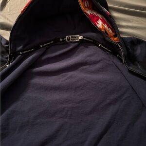 BAPE Color Camo Shark Wide Full
Zip Double Hoodie 'Navy'